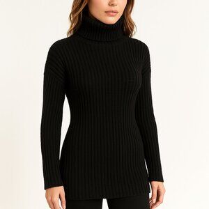 Alfani Black Ribbed Turtleneck Sweater - Size XS
